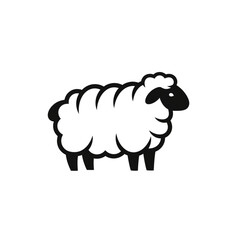 【Animals Icons – Basic】Simple Sheep Silhouette Logo | シンプルな羊のシルエットロゴデザイン