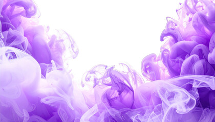 Fototapeta premium Elegant flowing ethereal purple smoke against a black background, a dreamy vista