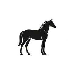 【Animals Icons – Basic】Elegant Horse Silhouette Logo | 上品な馬のシルエットロゴデザイン