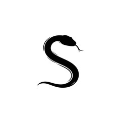 【Animals Icons – Basic】Snake Silhouette Logo | シンプルでミニマルな蛇のシルエットロゴデザイン