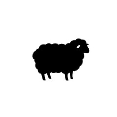 【Animals Icons – Basic】Simple Sheep Silhouette Logo | シンプルな羊の黒シルエットロゴデザイン