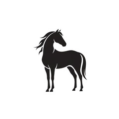 【Animals Icons – Basic】Stylish Horse Silhouette Logo | シンプルで上品な馬のシルエットロゴ