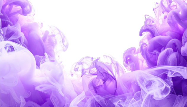 Elegant flowing ethereal purple smoke against a black background, a dreamy vista