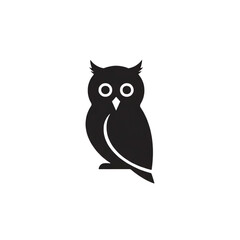 【Animals Icons – Basic】Minimal Owl Silhouette Logo | シンプルなフクロウのシルエットロゴデザイン