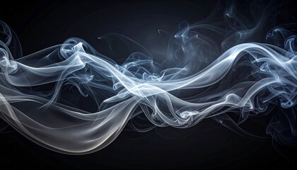 Smoke dark flowing smoke drifting gracefully across a near-black backdrop creating soft gradients and smooth motion that evokes mystery depth atmosphere mood texture contrast shadows abstraction calmn
