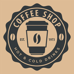 Coffee shop logo design template. Vector illustration