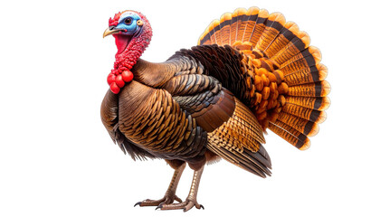 Detailed illustration of a male turkey, displaying vibrant plumage against black