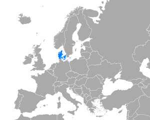 Obraz premium Karte von Dänemark in Europa