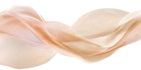 Elegant flowing fabric isolated on transparent background