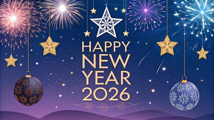 Happy new year 2026 celebration with firework