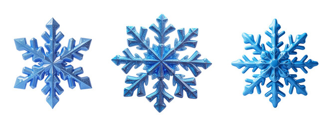 3D snowflake isolated on transparent background