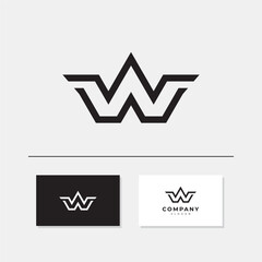Letter W logo design. creative minimal monochrome monogram symbol, Unique modern geometric creative elegant letter W logo template. Premium Business logo
