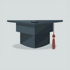 Graduation Cap Isolated on Background Academic Achievement
