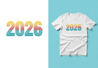Retro style 2026 year design for t shirts and apparel