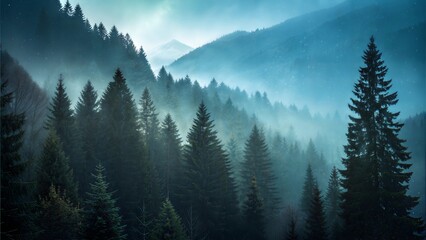 Black blue green abstract texture background. Color gradient. Dark matte elegant background with space for design. Canvas. Poster. Christmas.