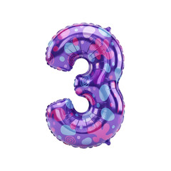 Set of foil balloon number isolated on a white background