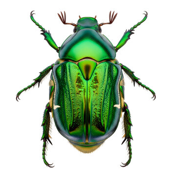 Green june beetle bug insect grub coleopteran fly entomology animal, isolated on white or transparent background. PNG