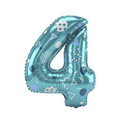 Set of foil balloon number isolated on a white background