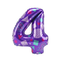 Set of foil balloon number isolated on a white background