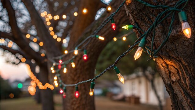 Fototapeta Strings of christmas lights royalty free image