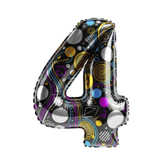 Set of foil balloon number isolated on a white background