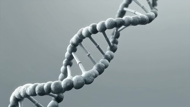 Detailed Slow-Motion Animation of DNA Double Helix Structure