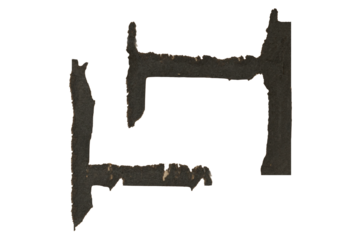 Cut-out shapes, strips of black paper with jagged, torn edges, isolated on a transparent background. A vintage, textured look with a handmade aesthetic. Perfect for designs, collages, retro-style comp