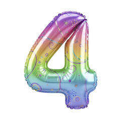 Set of foil balloon number isolated on a white background