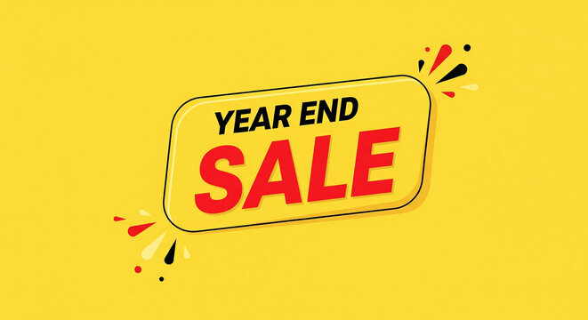 Announce your year end discounts with this vibrant sale banner for promotions and advertising needs, perfect for grabbing attention and driving sales now