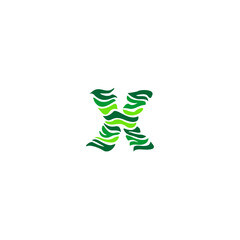 A fresh green leaf arrangement forming a unique letter monogram logo. Ideal for eco brands, organic products, wellness businesses, botanical companies, and sustainable identity visuals.