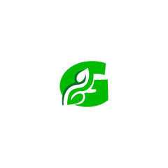A clean monogram formed from green leaves, creating a fresh and natural letter logo. Perfect for eco brands, organic products, wellness businesses, and sustainable identity designs.