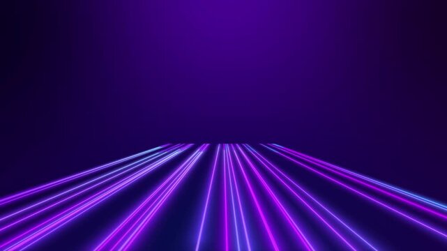 Sci-Fi Neon Light Road Grid Abstract Background