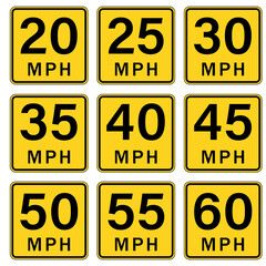 Speed limit sign vectors images