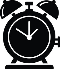 Alarm clock wake up reminder time measurement object concept design hours minutes sleep morning deadline symbol vintage classic style black