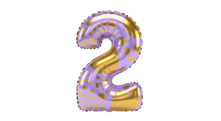 Set of foil balloon number isolated on a white background