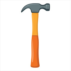 Metal hammer tool for construction and repair work isolated vector illustration on white background