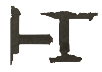 Cut-out shapes, strips of black paper with jagged, torn edges, isolated on a transparent background. A vintage, textured look with a handmade aesthetic. Perfect for designs, collages, retro-style comp