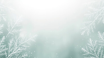 Nordic Pine Frost Lines Minimalist Christmas Background