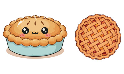 Sweet & Kawaii Desserts: Cute Cartoon Pies and Pancakes for Fun Food Art