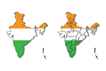India map vector illustration, scribble sketch Republic India map, Indian map silhouette, Indian country . vector illustration of India map . eps 10 