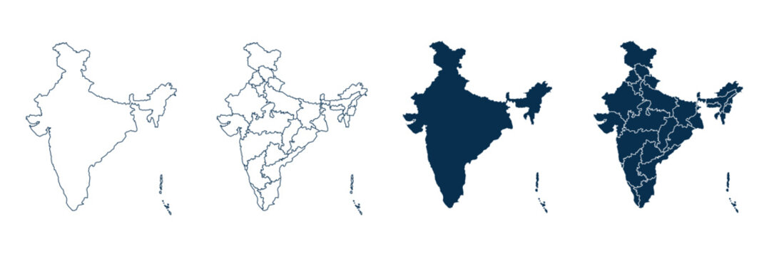 India map vector illustration, scribble sketch Republic India map, Indian map silhouette, Indian country . vector illustration of India map . eps 10 