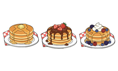 Sweet & Kawaii Desserts: Cute Cartoon Pies and Pancakes for Fun Food Art