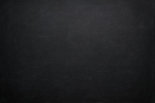 Empty black chalkboard with faint mathematical equations on dark background for educational or academic concept in realistic style. Ai generative