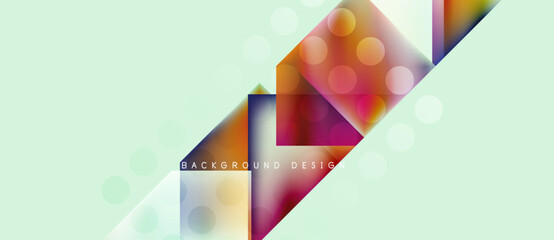 Abstract geometric design. Vibrant colors blend, creating dynamic visual effect. Modern background suitable for various projects.