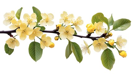 Obraz premium Vibrant yellow petals brightening delicate floral branch high resolution picture