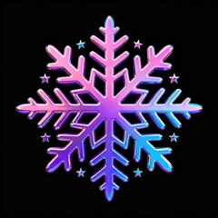 Colorful snowflake design on black background