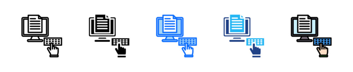 Data Entry Icon Set Multiple Style Collection