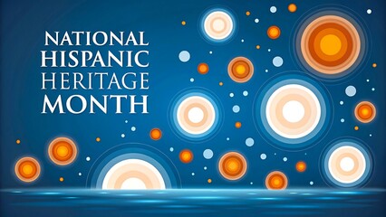 National hispanic heritage month celebration graphic with colorful circular patterns
