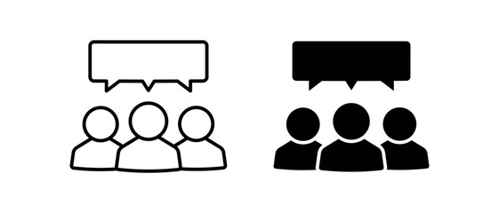 Group Chat Icon Set. Team Communication and Messaging Symbols