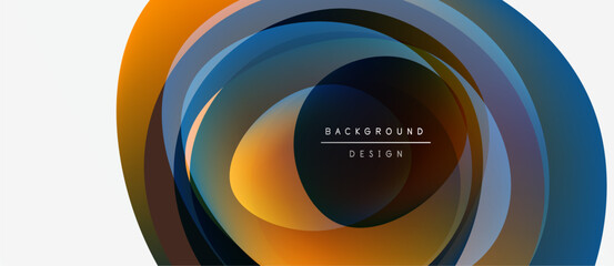 Abstract concentric circles, vibrant colors, modern design. Text reads background design within central shape. Minimalist aesthetic.